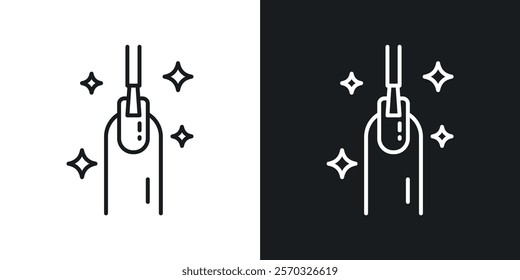 Manicure icons vectors set in black. line and flat versions