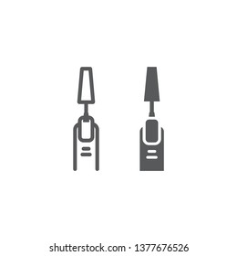 Manicure line and glyph icon, cosmetic and beauty, nail polish sign, vector graphics, a linear pattern on a white background, eps 10.