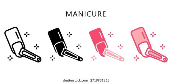 Icono de estilo múltiple de manicura. Mini Ilustración Relacionada Con El Cuidado Personal. Uso Para El Concepto Moderno, Ui, Web Ux Y Desarrollo De App.