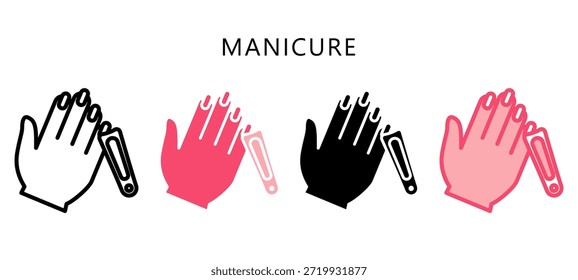 Icono de estilo múltiple de manicura. Mini Ilustración Relacionada Con El Cuidado Personal. Uso Para El Concepto Moderno, Ui, Web Ux Y Desarrollo De App.