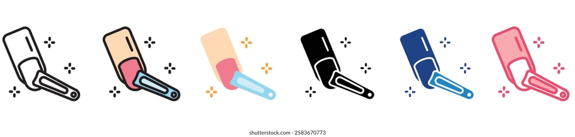 Manicure multi-style color icon, mini or small illustration, use for UI, UX, app and web development, digital or print. for health, beauty, personal care, body treatment.