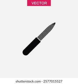Manicure, nail file icon. vector flat black simple trendy style illustration for web and app..eps