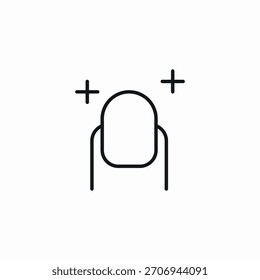Vector de signo de icono de uñas de manicura