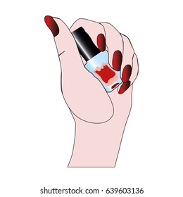 Manicure of nail polish vector EPS 10