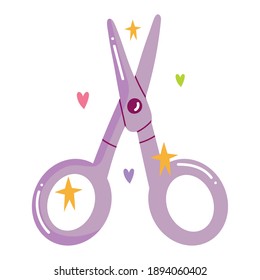 herramienta de cuidado de tijeras de uñas de manicura en ilustración vectorial de estilo caricatura