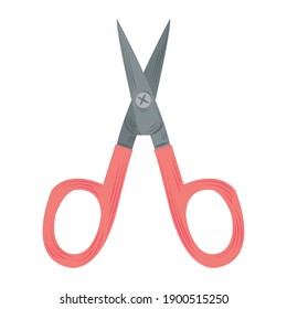 manicure nail scissors tool in cartoon style vector illustration