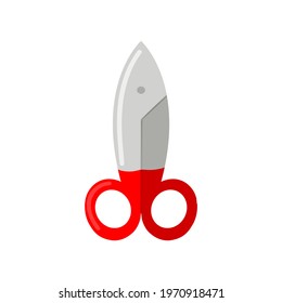 manicure nail scissors tool in cartoon style vector illustration. Vector illustration
