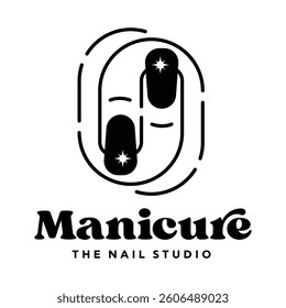 Manicure nail studio logo design