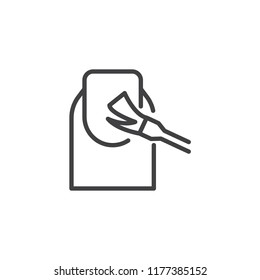 Manicure nails outline icon. linear style sign for mobile concept and web design. Nail brush simple line vector icon. Symbol, logo illustration. Pixel perfect vector graphics