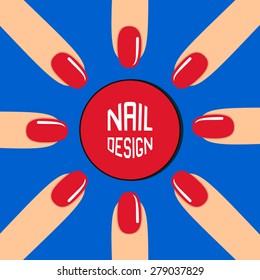 Manicure nails.Vector illustration.