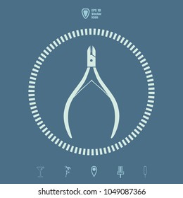 manicure nipper vector icon. Flat design style