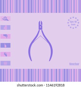 manicure nipper vector icon. Flat design style