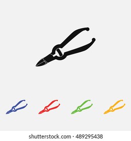 manicure nippers simple icon. Flat style