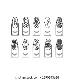 manicure on the fingers icon. Element of beauty salon for mobile concept and web apps icon. Outline, thin line icon for website design and development, app development