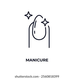 manicure outline icon. Linear vector from beauty concept. Thin line manicure icon isolated on white background