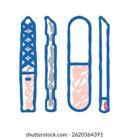 manicure and pedicure equipment doodle icon sketch vector. manicure and pedicure equipment sign. isolated symbol illustration