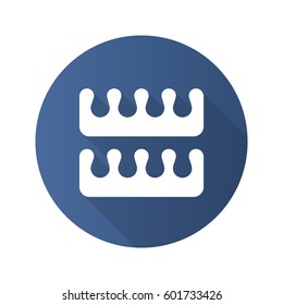 Manicure and pedicure fingers and toes separators. Flat design long shadow icon. Vector silhouette symbol