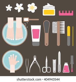 manicure and pedicure, flat design