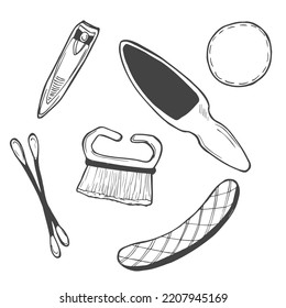 Manicure and pedicure icons vector set