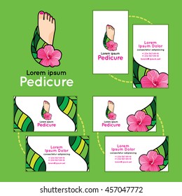 Manicure and pedicure logo. Set of business cards for manicure and pedicure