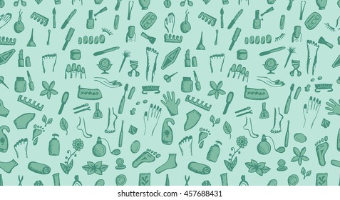 Manicure and pedicure, seamless pattern for your design