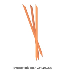 Manicure and pedicure tool - orange stick. Manicure wooden pusher. Vector flat illustration