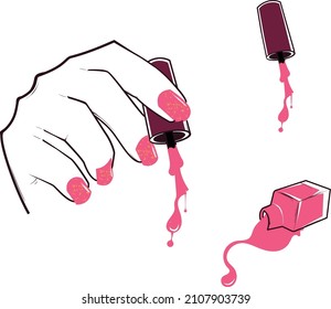 Manicure and pedicure vector illustration Nail art, nail polish,