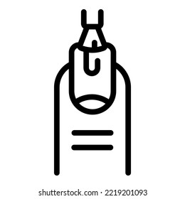 Vector de contorno de icono de brillo de la manicura. Bar de uñas. Estudio de arte