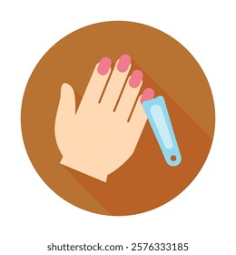 Manicure Rounded flat multi color. Vector EPS 10 for print, digital UI, UX kit, web and app development for health, personal care, body treatment and more.