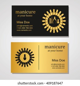 Manicure Salon Business Card Design Templates Set