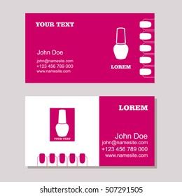 Manicure salon business card design templates set