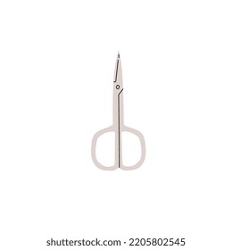 Manicure scissors, hand-drawn. Isolated vector illustration
