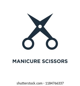 Manicure Scissors icon. Black filled vector illustration. Manicure Scissors symbol on white background. Can be used in web and mobile.