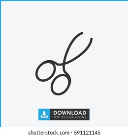 manicure scissors icon. Simple outline manicure scissors vector icon. On white background.