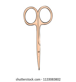 manicure scissors. Isolated object. Tool for nail procedure