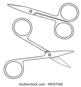 Manicure scissors isolated on white background