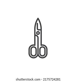 Manicure scissors line icon. linear style sign for mobile concept and web design. Cosmetic scissors outline vector icon. Symbol, logo illustration. Vector graphics