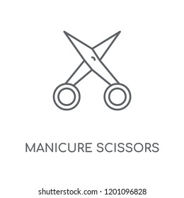 Manicure Scissors linear icon. Manicure Scissors concept stroke symbol design. Thin graphic elements vector illustration, outline pattern on a white background, eps 10.