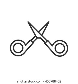 manicure scissors linear icon. Thin line design