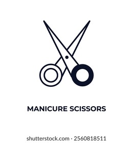 manicure scissors outline icon. Linear vector from beauty concept. Thin line manicure scissors icon isolated on white background