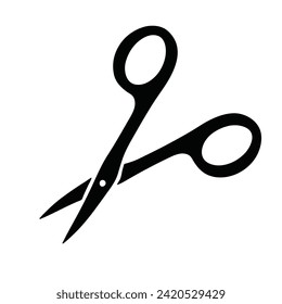Manicure scissors, personal hygiene, vector silhouette