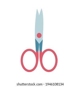 Manicure scissors Vector flat icon on a white background