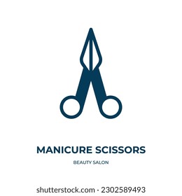 manicure scissors vector icon. manicure scissors, beauty, manicure filled icons from flat beauty salon concept. Isolated black glyph icon, vector illustration symbol element for web design and mobile 