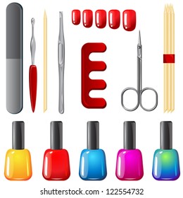 Manicure set vector illustration, can be used for background, advertisement, print design, brochures