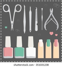Manicure set.Special tools and other items