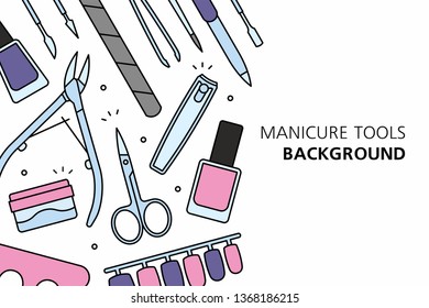 Manicure tools background. isolated on white background