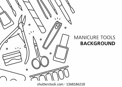 Manicure tools background. isolated on white background