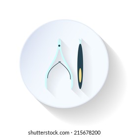 Manicure tools flat icon 