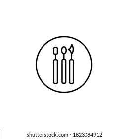 Manicure tools simple thin line icon vector illustration
