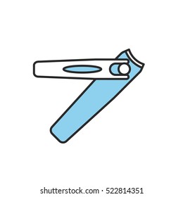 Manicure tweezers color icon. Manicure clippers. Isolated vector illustration